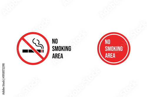No smoking area signs with symbol design