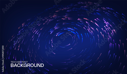 Abstract digital ai technology background with tech dots wave for big data science. 3d conference line with design pattern webinar for research graphic sound. Network presentation background.