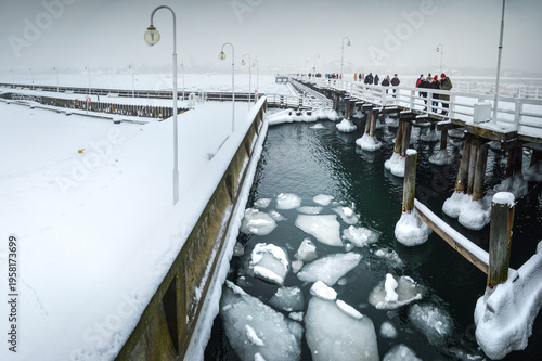 Sopot, Pomorskie, Poland - 02.11.2026: Frozen Sopot Pier