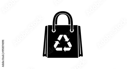 Eco friendly reusable shopping bag icon.