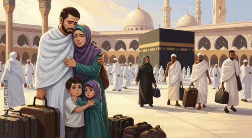 Family in Traditional Hajj Clothing.