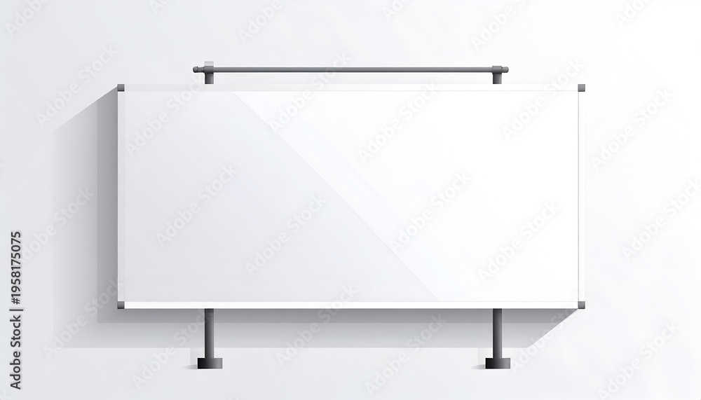 Obraz premium Blank white billboard for advertisement mockup on stand; empty signage template
