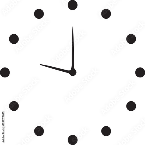 A minimalist purple clock face on a clean white background