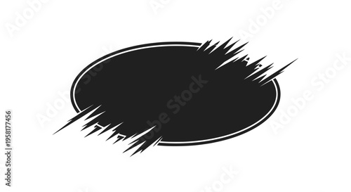 Black Oval Brush Stroke Effect.
