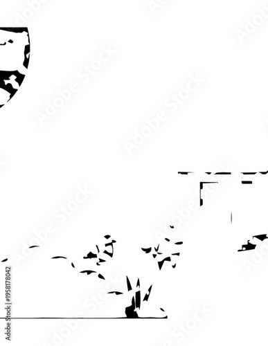 Birds in flight formation flying.