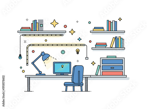 LED lighting LED floor and table lamps arranged in a living room setting representing style, functionality, and energy-efficient illumination. Decorative spark