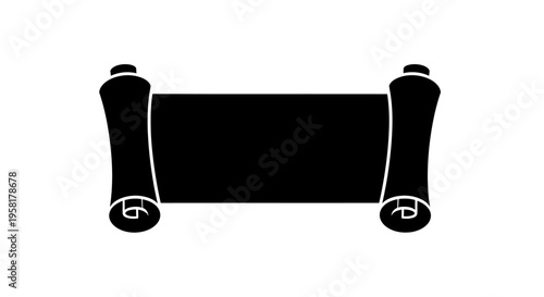 Black Parchment Scroll Unrolled Sheet.