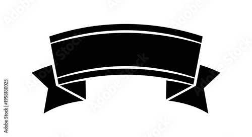 Black ribbon banner with tails.