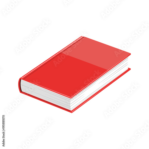A red notebook with white pages