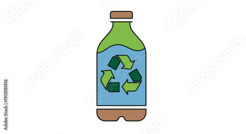 Recycling Bottle Water Logo Eco Friendly Packaging Sustainable Liquid Container Symbol Containing