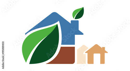 House Leaves Icon Eco Friendly Housing Sustainable Architecture Green Living Real Estate