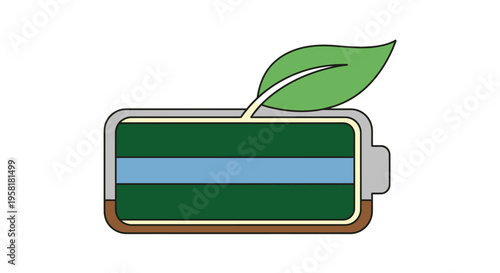 Battery Green Leaf Renewable Energy Storage Eco Friendly Power Solutions Source Icon