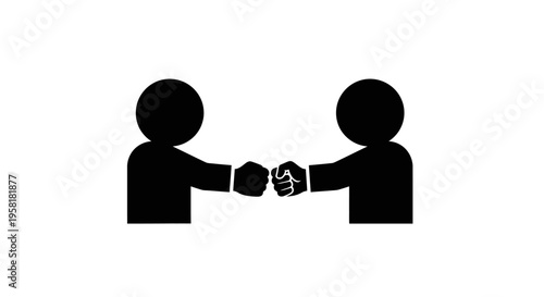 Two People Fist Bumping Together.