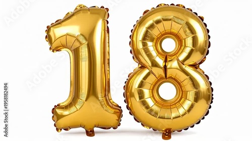 Golden balloons in eighteen celebration.