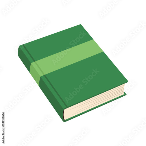 A green book with a lighter green stripe across the cover