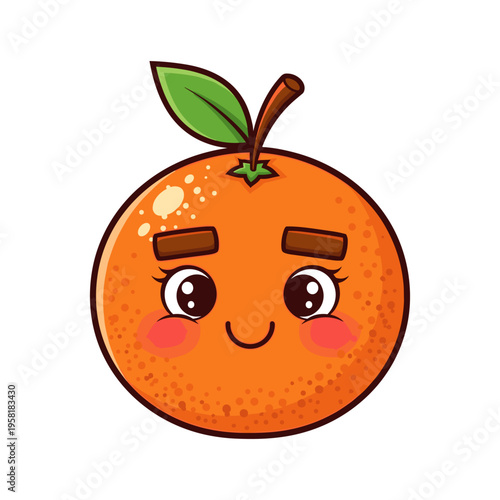 A cartoon orange with a smiling face