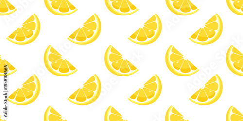 Lemon wedge seamless pattern for summer textile, wallpaper, wrapping paper and citrus kitchen decor