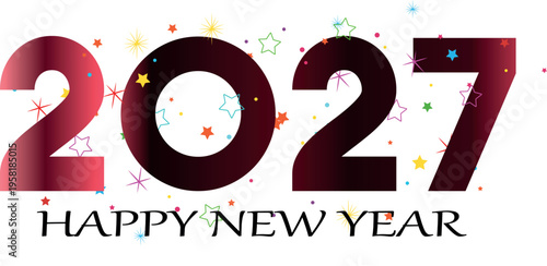 A vibrant visual celebration of the New Year, showcasing the year 2027 with a colorful design. Embracing the spirit of renewal and fresh beginnings.
