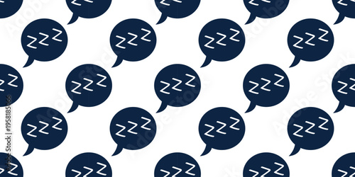 Sleep speech bubble seamless pattern with zzz symbols for bedroom textile, wallpaper, wrapping paper and night decor