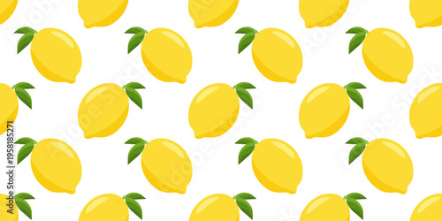 Yellow lemon seamless pattern for summer textile, wallpaper, wrapping paper and citrus kitchen decor