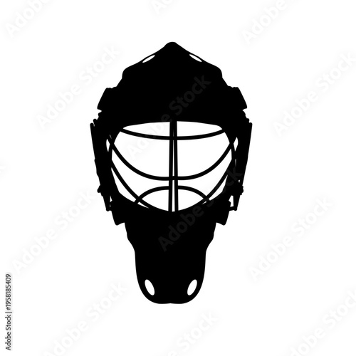 Hockey goalie mask silhouette, vector illustration