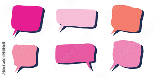 Set of hand drawn speech bubble Blank empty message box Textbox frame for banners, price tags, stickers, design