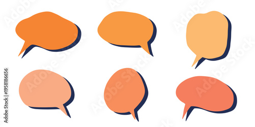 Set of hand drawn speech bubble Blank empty message box Textbox frame for banners, price tags, stickers, design