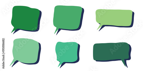 Set of hand drawn speech bubble Blank empty message box Textbox frame for banners, price tags, stickers, design