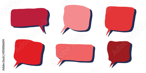 Set of hand drawn speech bubble Blank empty message box Textbox frame for banners, price tags, stickers, design
