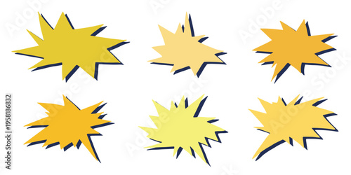 Set of hand drawn speech bubble Blank empty message box Textbox frame for banners, price tags, stickers, design