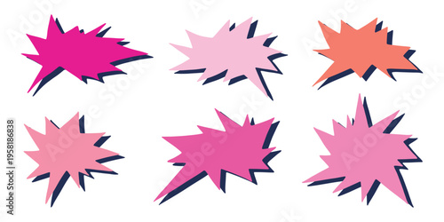 Set of hand drawn speech bubble Blank empty message box Textbox frame for banners, price tags, stickers, design