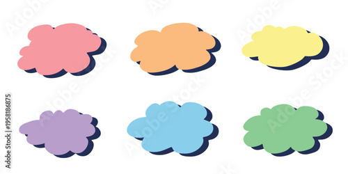 Set of hand drawn speech bubble Blank empty message box Textbox frame for banners, price tags, stickers, design