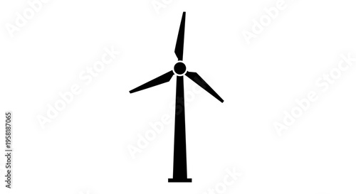 Wind turbine silhouette renewable energy.