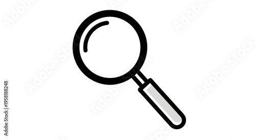 Magnifying glass icon with handle.