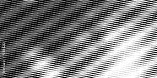 Abstract Halftone Gradient Background with Black and White Noise Texture Effect