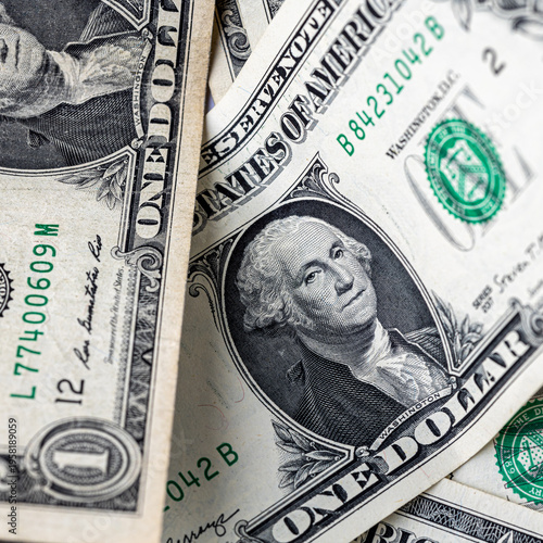 Schilderij op canvas American one dollar banknotes wallpaper