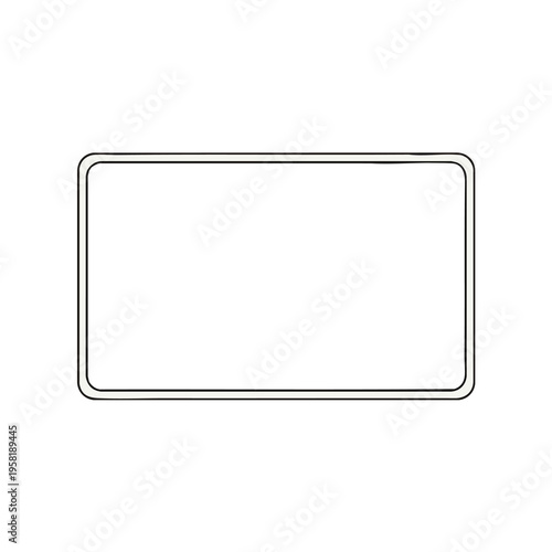 A blank, rounded-corner rectangle with a double outline, isolated on white