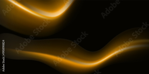 Abstract Golden Light Wave Background with Luxury Glow and Smooth Curves