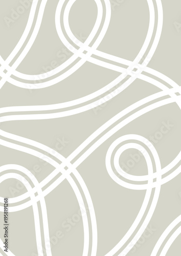 Neutral coloured anstract swirl line background design 