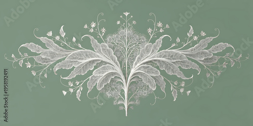 Antique Floral Line Art
