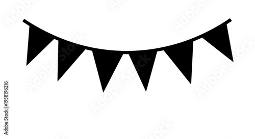 Black triangular pennant banner decoration.