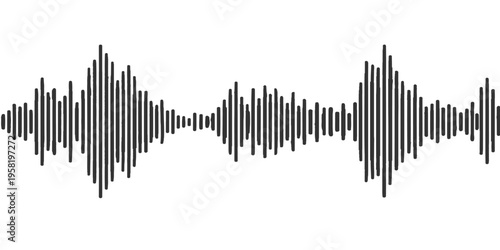 Abstract vector illustration of a blue music equalizer wave and business data growth chart with a spectrum audio bar design