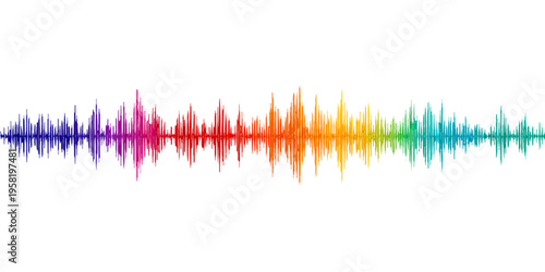 This blue digital soundwave vector illustration features a modern audio frequency waveform design with pulse lines and an equalizer graph backdrop for music and technology business