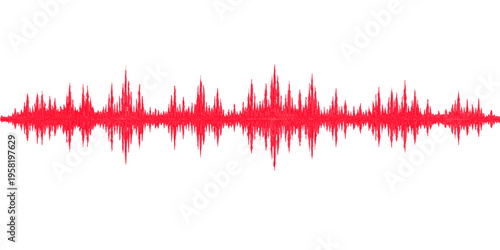 Digital technology design featuring a red heart pulse and blue medical audio waveform equalizer line over an abstract frequency background vector illustration