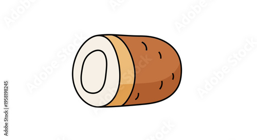 Cartoon drawing of a sushi roll.