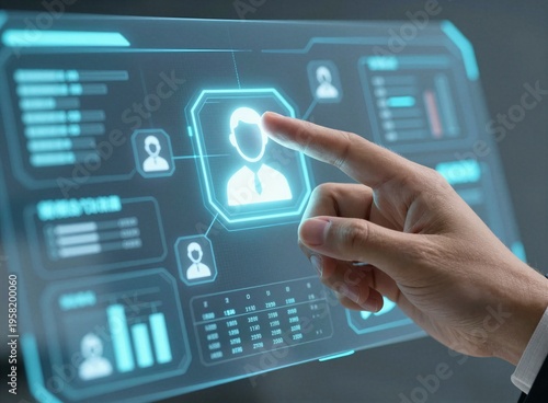 Business hand touching innovation technology interface with growth chart on virtual screen