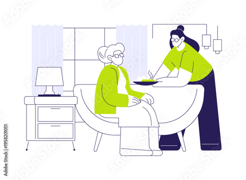 Home care service isolated cartoon vector illustrations.