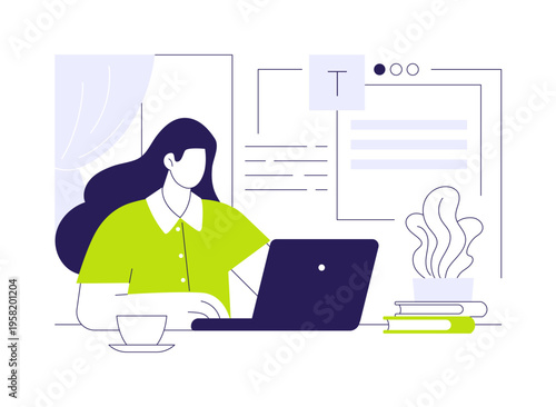 Freelance copywriter isolated cartoon vector illustrations.