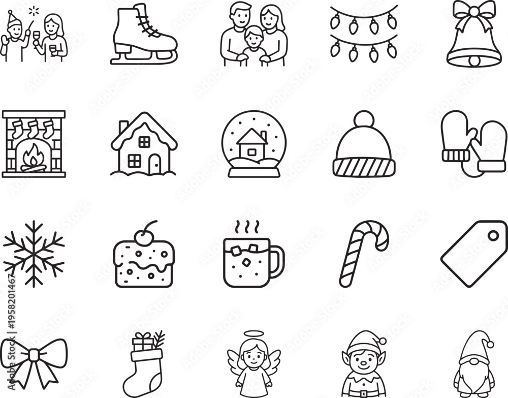 Fototapeta premium Christmas icons for web and mobile