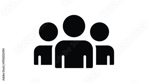Three silhouetted figures standing closely together in a group formation